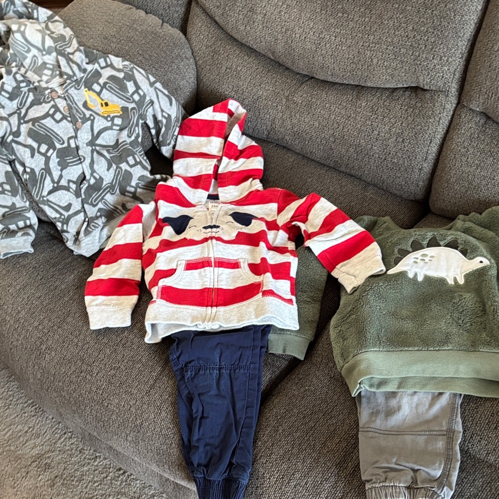Child of Mine Red and Gray Kids Matching Set